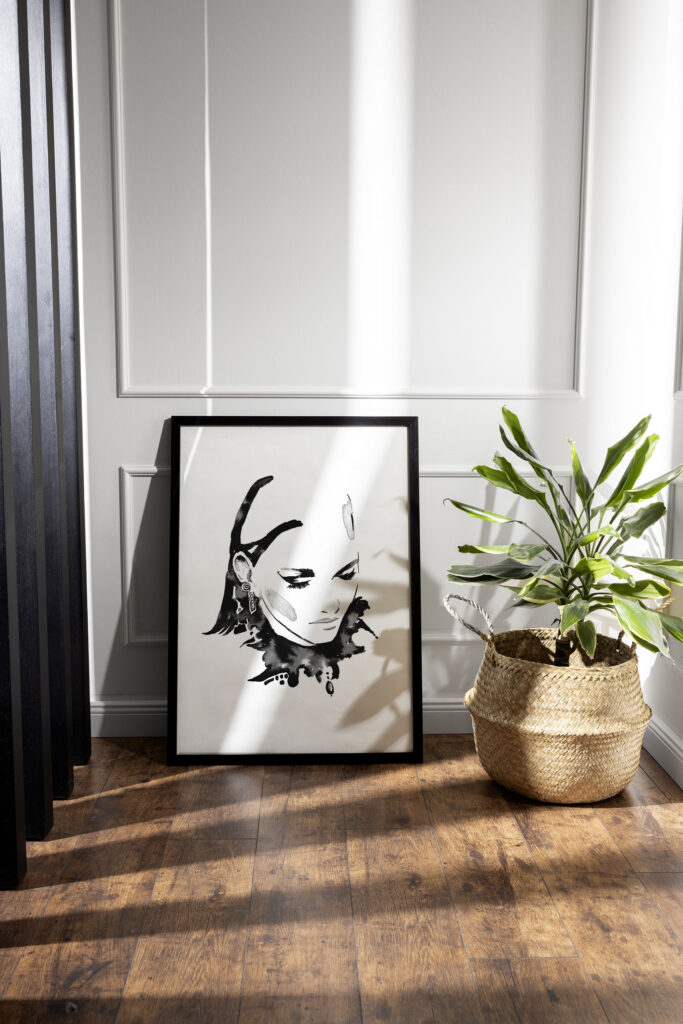 dark-photo-frame-plant-arrangements